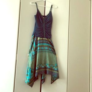Blue green dress